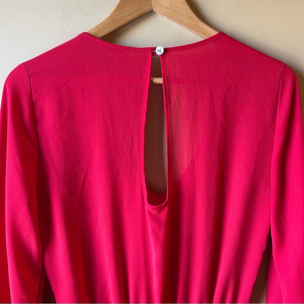 Show Me Your Mumu Women's Size Medium Red Rainey Mini Dress Long Sleeves Cut Out - Picture 8 of 14